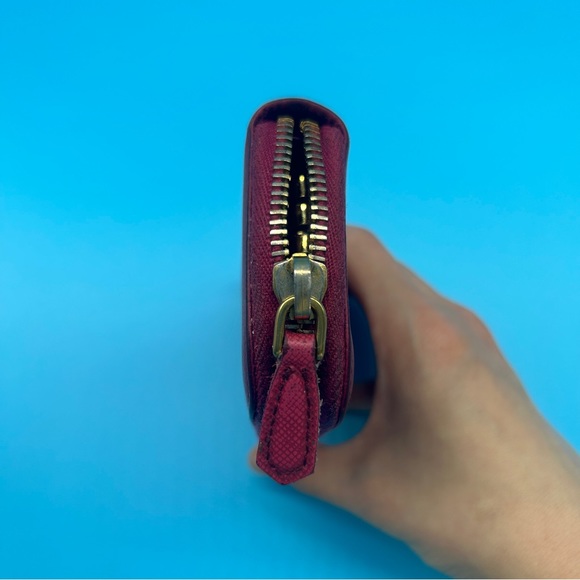 Prada saffiano leather zip key pouch in pink - Picture 6 of 8